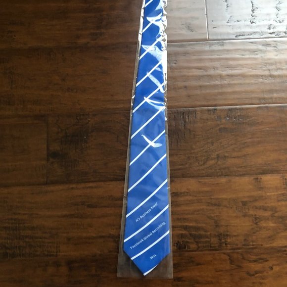 Facebook blue and white striped tie new - Picture 2 of 5